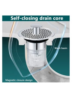 SYOSI Universal Bathroom Sink Stopper, Pop Up Sink Plug, 2 in1 Universal Washbasin Water Head Leaking Stopper for 1.3~1.57in, Bathroom Sink Plug Pop-up Drain Filter (3PCS)  - Image 3