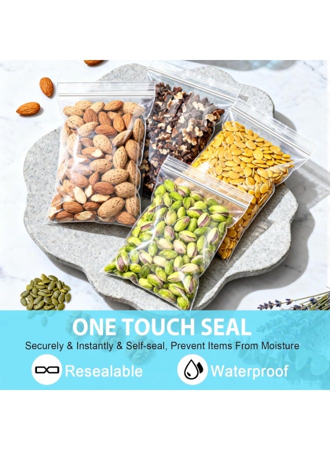 Neonix 100-Piece Reusable Zip Lock Plastic Packaging Bags Set Clear 8x12cm - Image 5