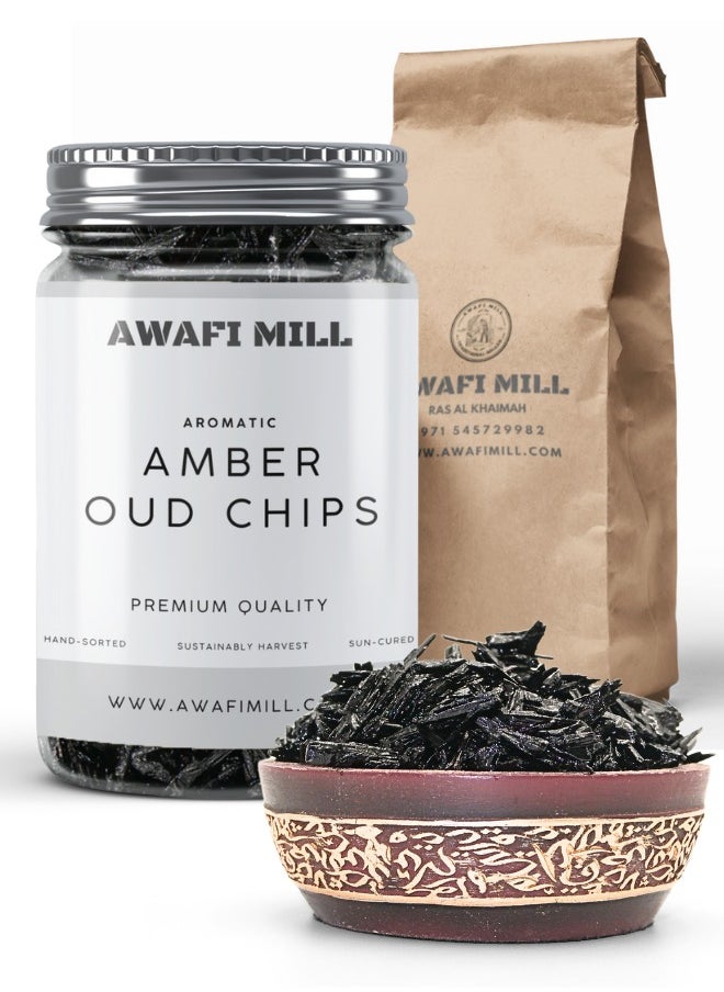 Awafi Mill AWAFI MILL Amber Oud Chips | Premium Agarwood Incense | Natural & Long-Lasting Fragrance  - Image 1