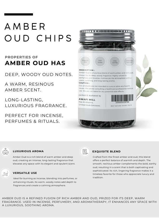 Awafi Mill AWAFI MILL Amber Oud Chips | Premium Agarwood Incense | Natural & Long-Lasting Fragrance  - Image 2