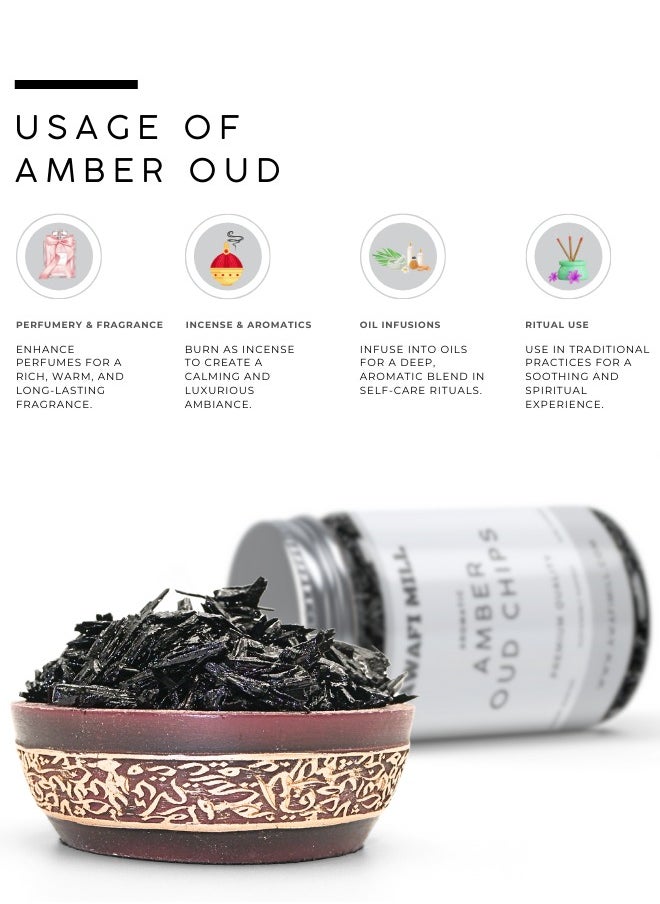 Awafi Mill AWAFI MILL Amber Oud Chips | Premium Agarwood Incense | Natural & Long-Lasting Fragrance  - Image 3