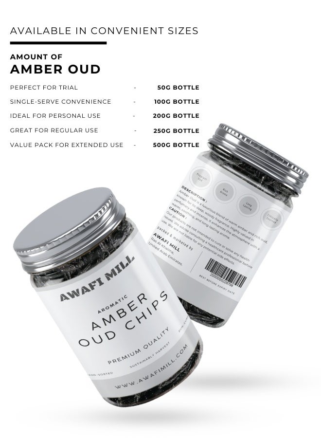 Awafi Mill AWAFI MILL Amber Oud Chips | Premium Agarwood Incense | Natural & Long-Lasting Fragrance  - Image 4