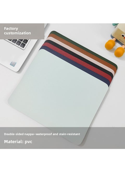 Solid Color Square Mouse Pad Tablet Notebook Two-color Nappa Leather Mouse Pad Table Pad Can Be Printed-Specifications And Models:Leather; 80*40mm; Dark Green; No Locking; Upload By Yourself