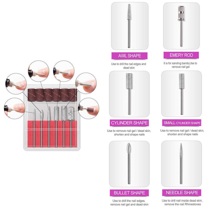 NAILWIND Professional Nail Drill Machine 20000 RPM Electric Nail Drill Nail File Kit for Acrylic Nails Gel Nails Glazing Nail Art Polisher Sets for Home Salon Use Nail Drill Manicure Pedicure Set - Image 4