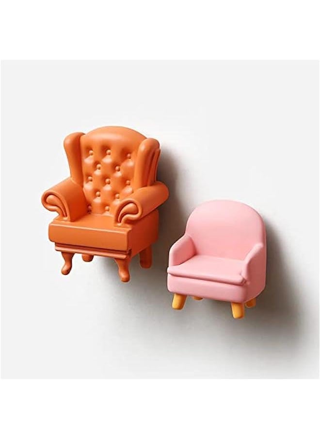 Generic 3D Cute Sofa Fridge Magnet - Magnetic Sticker 3D Design Fine Workmanship Solid Simulation Sofa Fridge Magnet for Refrigerators （Pink）  - Image 1