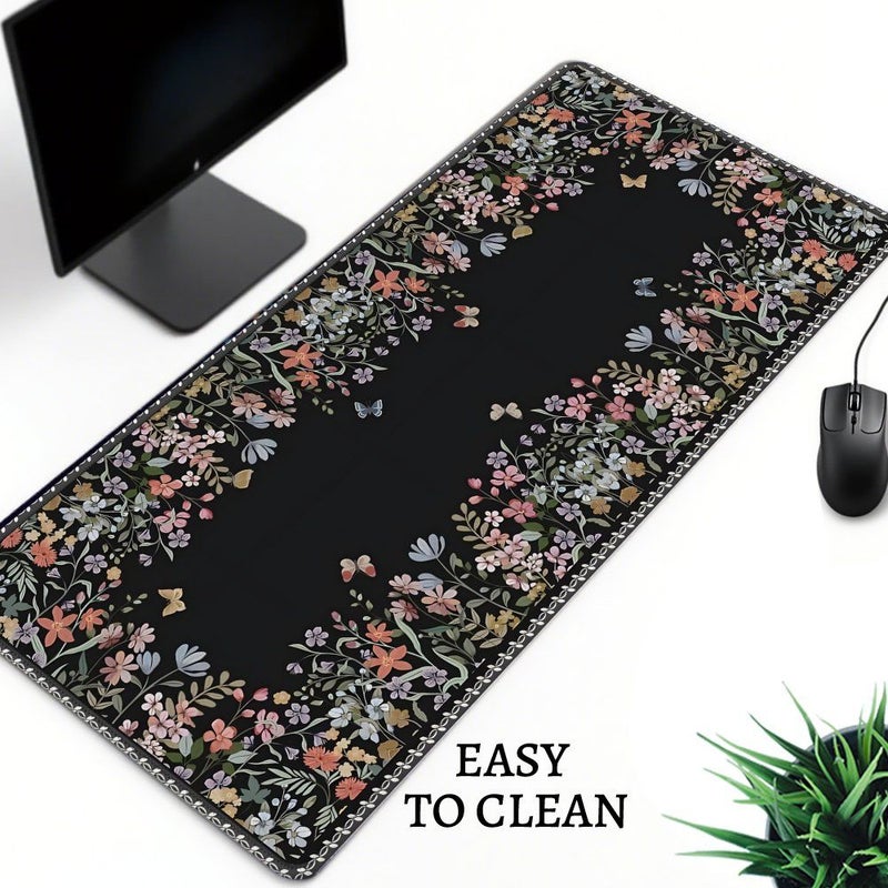 Floral Gaming Mouse Pad XXL 2D Flat Extended Desk Mat 30x80cm 11 8x31 5in Cute Desktop Decor For Computer Laptop Keyboard Office Supplies Gift For Men Women - Image 4