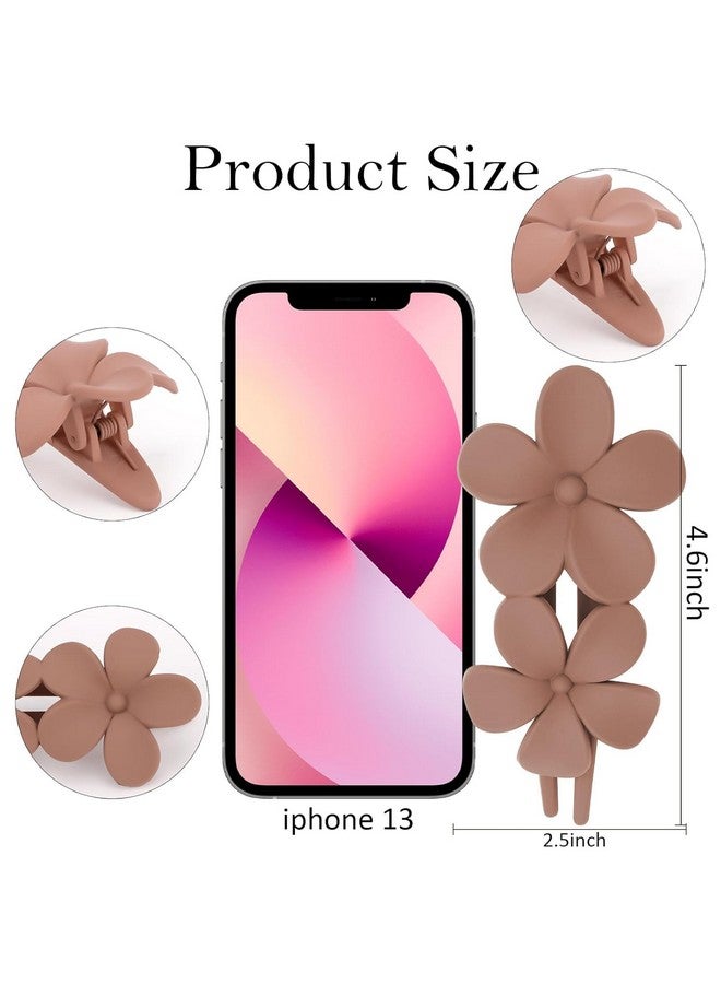 BIG BOX 4PCS Flower Flat Claw Clips for Women With Thick Hair - No Bend Alligator Duck Billed Styling Clips - Matte French Hair Barrettes - Image 4
