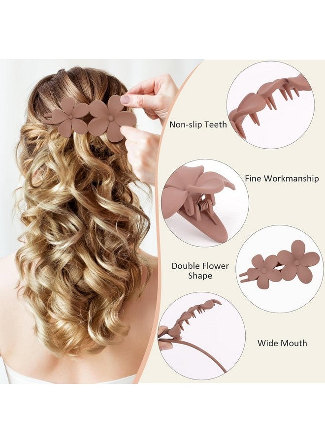 BIG BOX 4PCS Flower Flat Claw Clips for Women With Thick Hair - No Bend Alligator Duck Billed Styling Clips - Matte French Hair Barrettes - Image 5