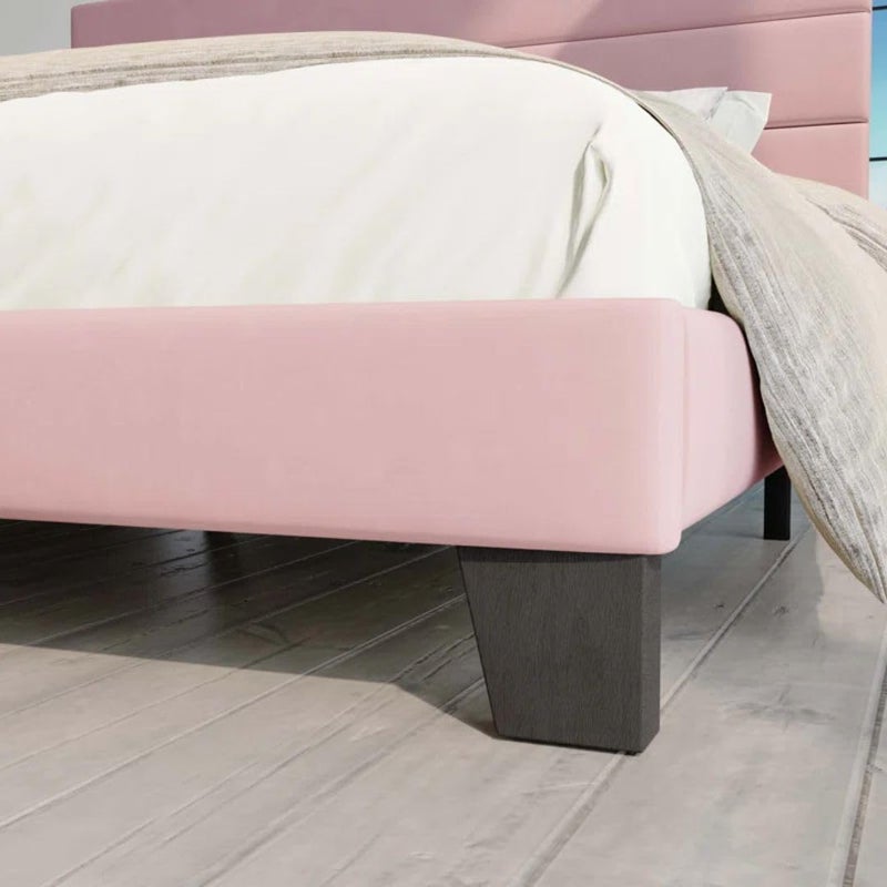 Comfynest Modern Upholstered Platform Bed in Pink - Image 2