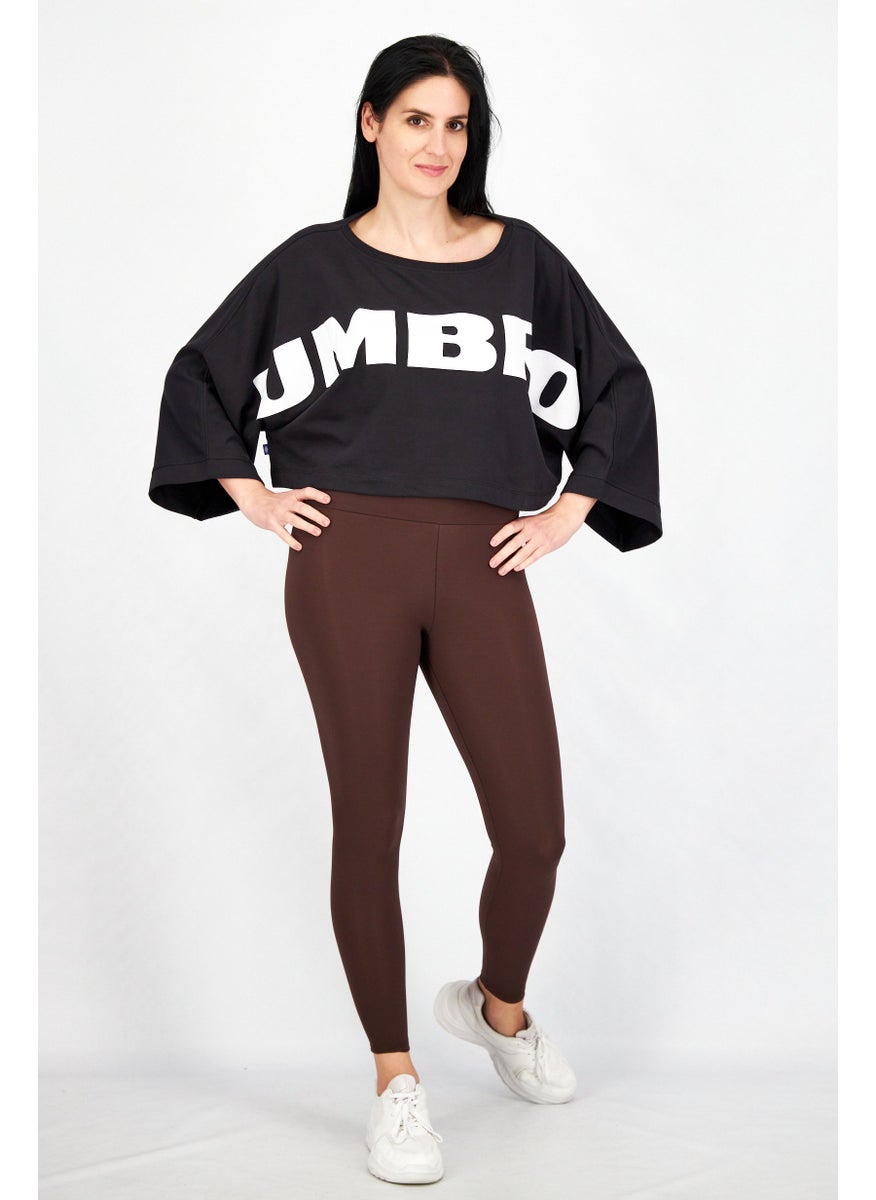 umbro - Women Round Neck Short Sleeves Brand Logo T-Shirt, Black - Image 1