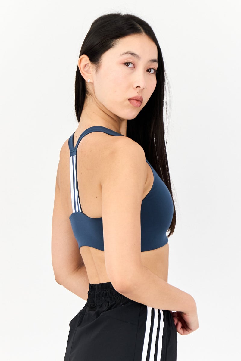 Adidas Women Sportswear Fit Padded Sports Bra, Stone Blue - Image 3