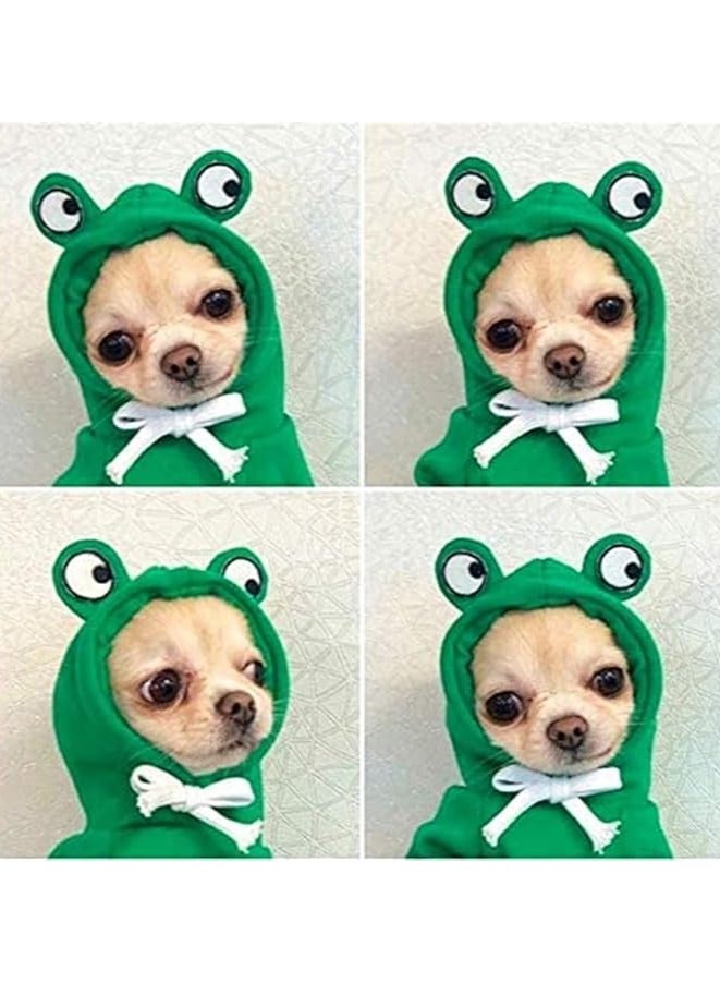 Green Tiger Dog Hoodie, Dog Basic Sweater Coat Cute Frog Shape Warm Jacket Pet Cold Weather Clothes Outfit Outerwear for Cats Puppy Small Largr Dogs, Fleece Sweater Cartoon Clothing (Green, Size M) - Image 4