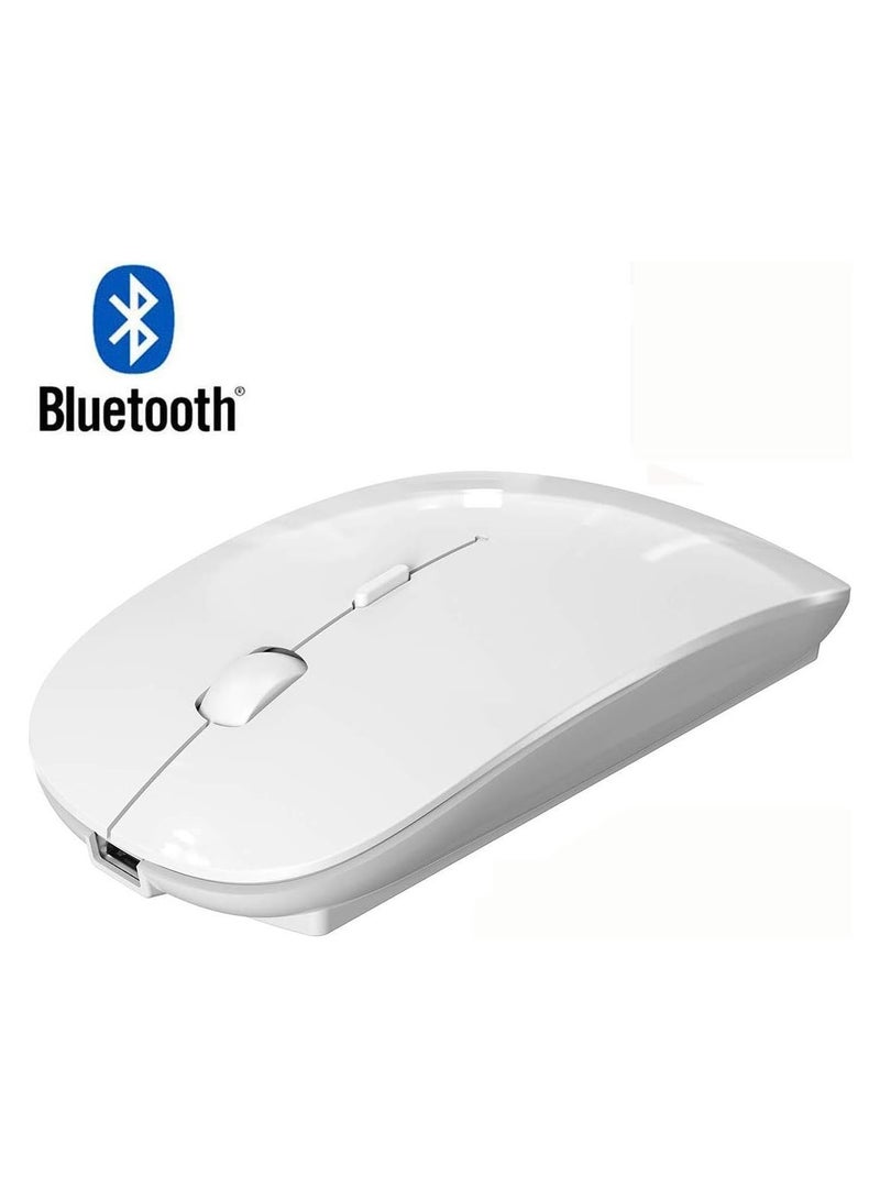Rechargeable Wireless Bluetooth Mouse for MacBook Pro, Laptop, Computer (White) - Image 2