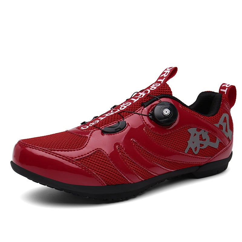 Generic Unisex Cycling Shoes Non-Lock Rubber Sole Red 