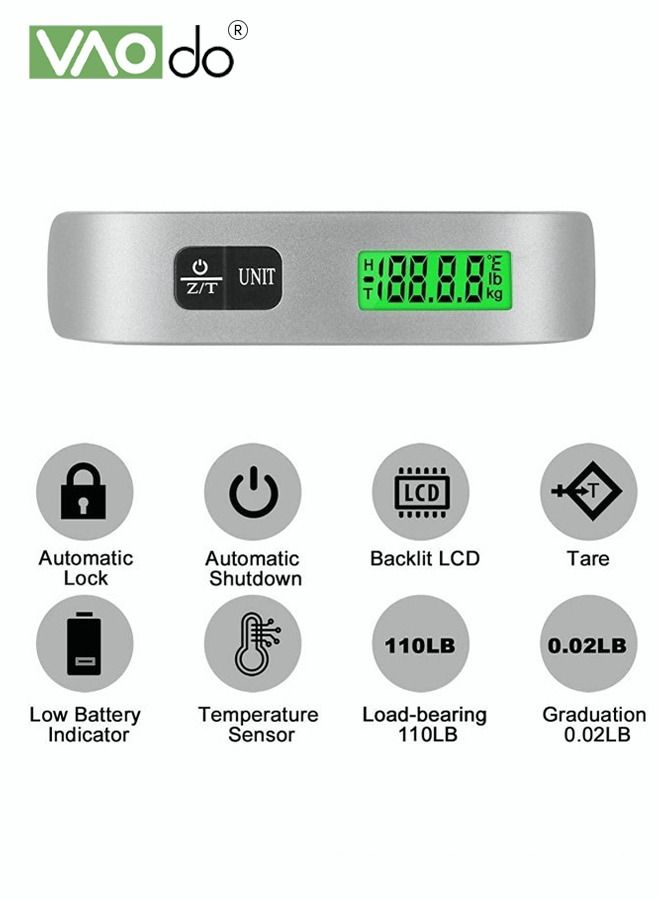 VAOdo Portable Electronic Scale Portable Small Electronic Scale Maximum Weight 50kg Cargo And Baggage Weighing Mini Household Electronic Scale - Image 3