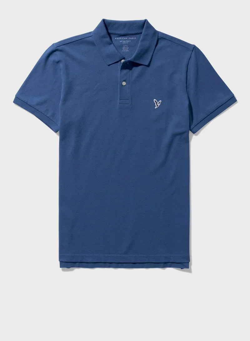 American Eagle Embroidered Logo Polo