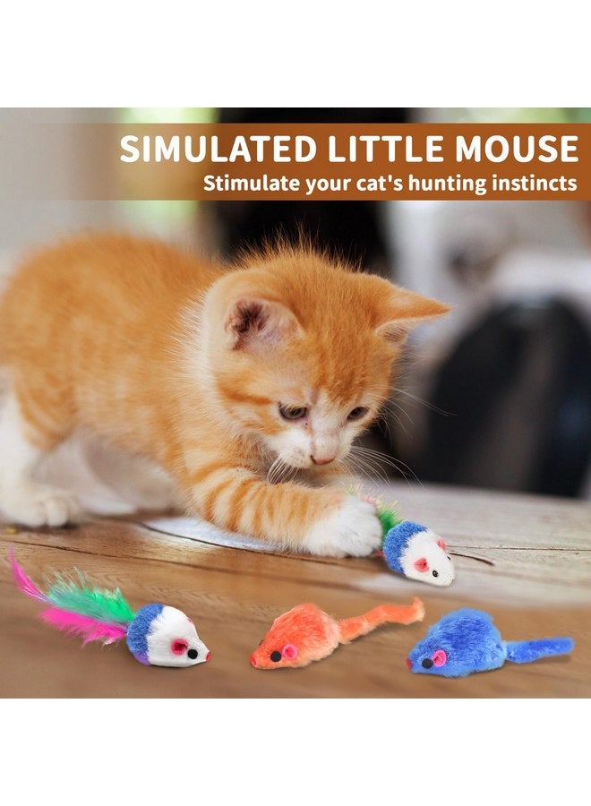 iCAGY Kitten Toys, Cat Toys, 25 Assorted Cat Stuff Toys Pack Including Crinkle Tunnel Ball Wand Teaser Feather Mouse Mice Spring Assortment kit for Cats Kittens Rabbits Puppies Rainbow - Image 4