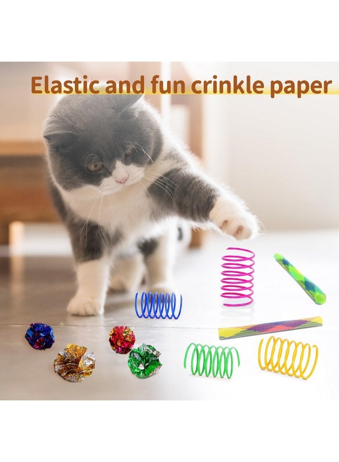 iCAGY Kitten Toys, Cat Toys, 25 Assorted Cat Stuff Toys Pack Including Crinkle Tunnel Ball Wand Teaser Feather Mouse Mice Spring Assortment kit for Cats Kittens Rabbits Puppies Rainbow - Image 5