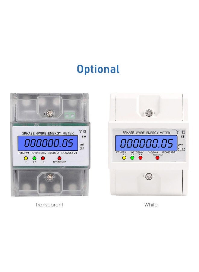 NIBEMINENT 3 Phase Energy Meter with LCD Display White - Image 2