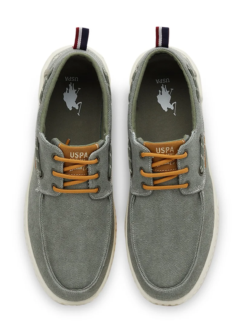 U.S. Polo Assn. Men's Khaki Low-Top Sneakers - Lightweight Slip-On Design with Iconic Branding for a Clean Look
