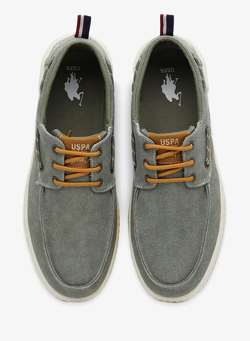 U.S. Polo Assn. Khaki Men's Khaki Low-Top Sneakers - Lightweight Shoes Slip-On Design with Iconic Branding for a Clean Look Shoes for Men | Best Price UAE