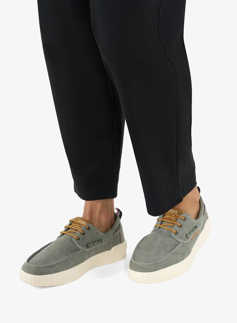 U.S. Polo Assn. Khaki Men's Khaki Low-Top Sneakers - Lightweight Shoes Slip-On Design with Iconic Branding for a Clean Look Shoes for Men | Best Price UAE