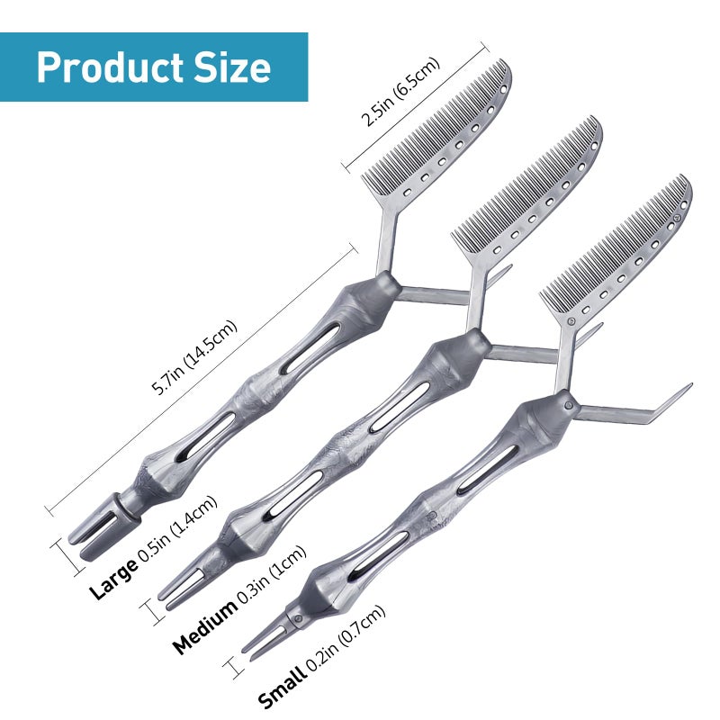 Kootinn 3-Pack Multifunctional Hair Styling Combs for Perm, Dyeing, and Positioning, Practical ABS Rat Tail Combs for Women and Girls - Image 3