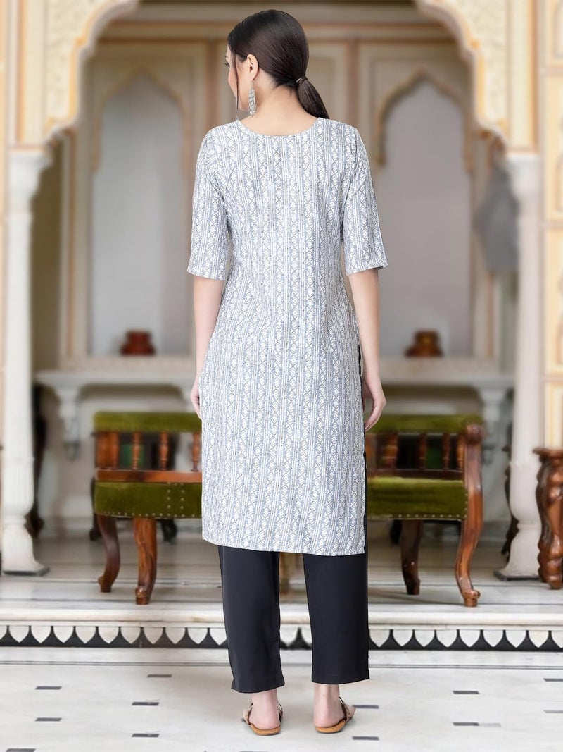 Tee Projekt Versatile Crepe Kurti & Pant Set for Women Printed Kurta Set - Image 2
