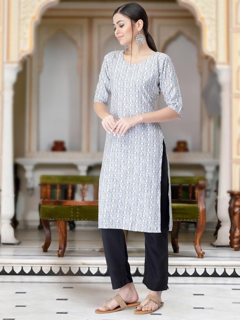 Tee Projekt Versatile Crepe Kurti & Pant Set for Women Printed Kurta Set - Image 3
