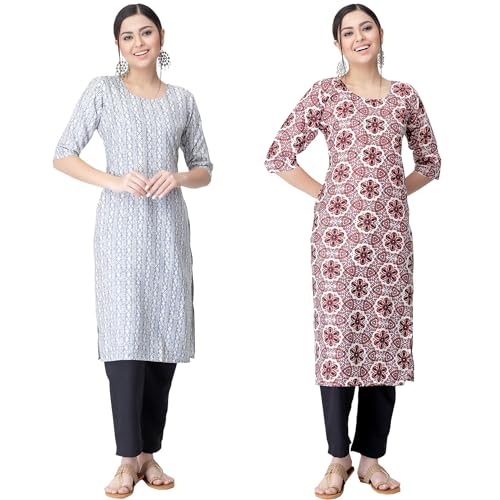 Tee Projekt Versatile Crepe Kurti & Pant Set for Women Printed Kurta Set - Image 1