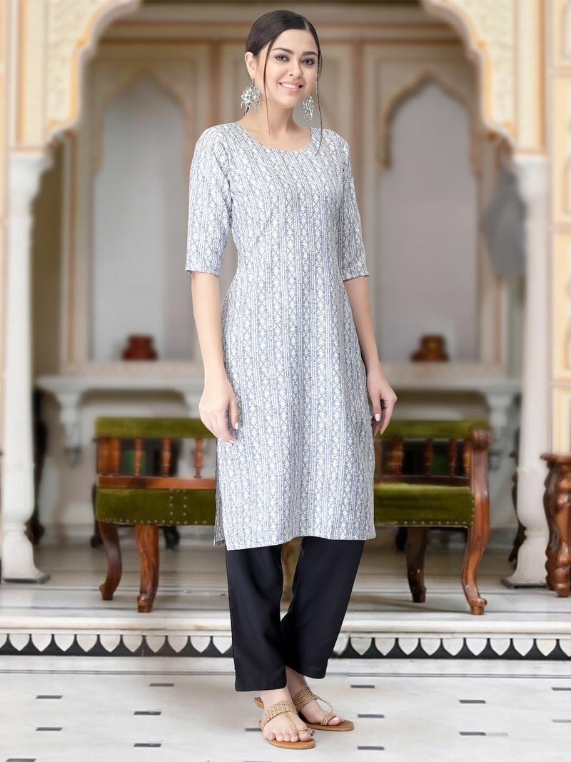 Tee Projekt Versatile Crepe Kurti & Pant Set for Women Printed Kurta Set - Image 4