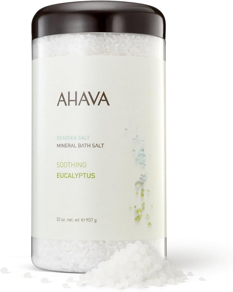 AHAVA Dead Sea Mineral Bath Salt with Soothing Eucalyptus - 32 Oz for Intense Relaxation and Moisture Elevation - Image 1