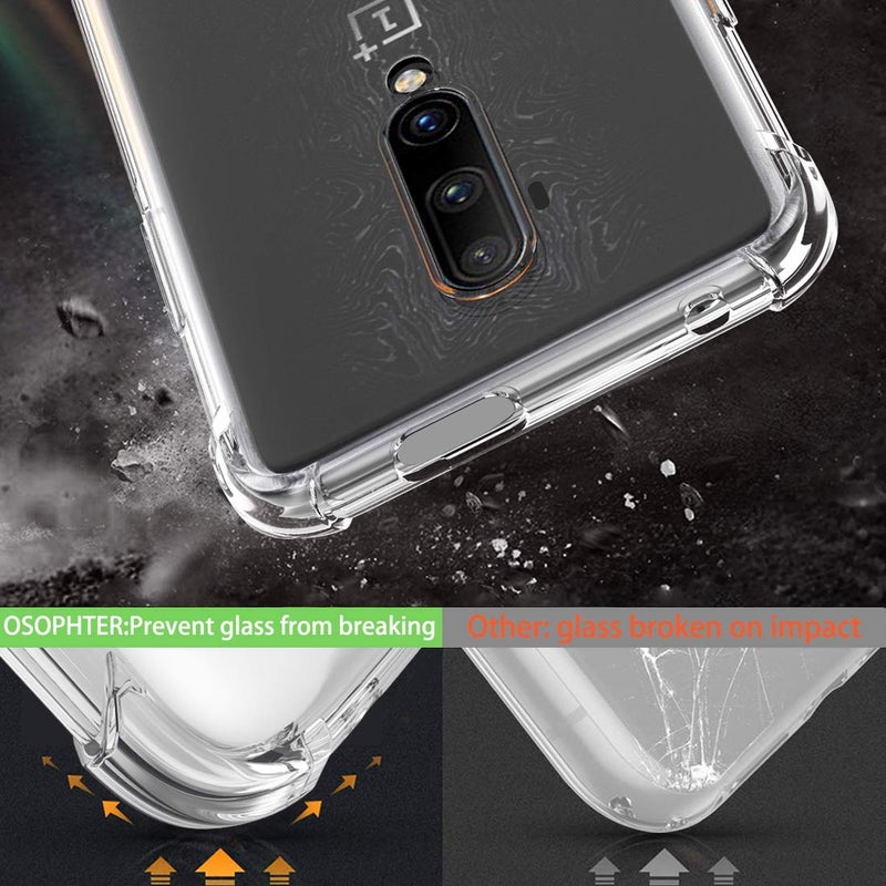 Osophter أوسوفتر لحافظة Oneplus 7T Pro شفافة مع زوايا معززة من TPU لامتصاص الصدمات غلاف مرن للهاتف المحمول لـ One Plus 7T Pro 5G مكلاREN (شفاف) - Image 3