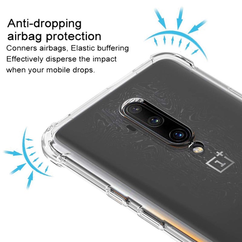 Osophter أوسوفتر لحافظة Oneplus 7T Pro شفافة مع زوايا معززة من TPU لامتصاص الصدمات غلاف مرن للهاتف المحمول لـ One Plus 7T Pro 5G مكلاREN (شفاف) - Image 5