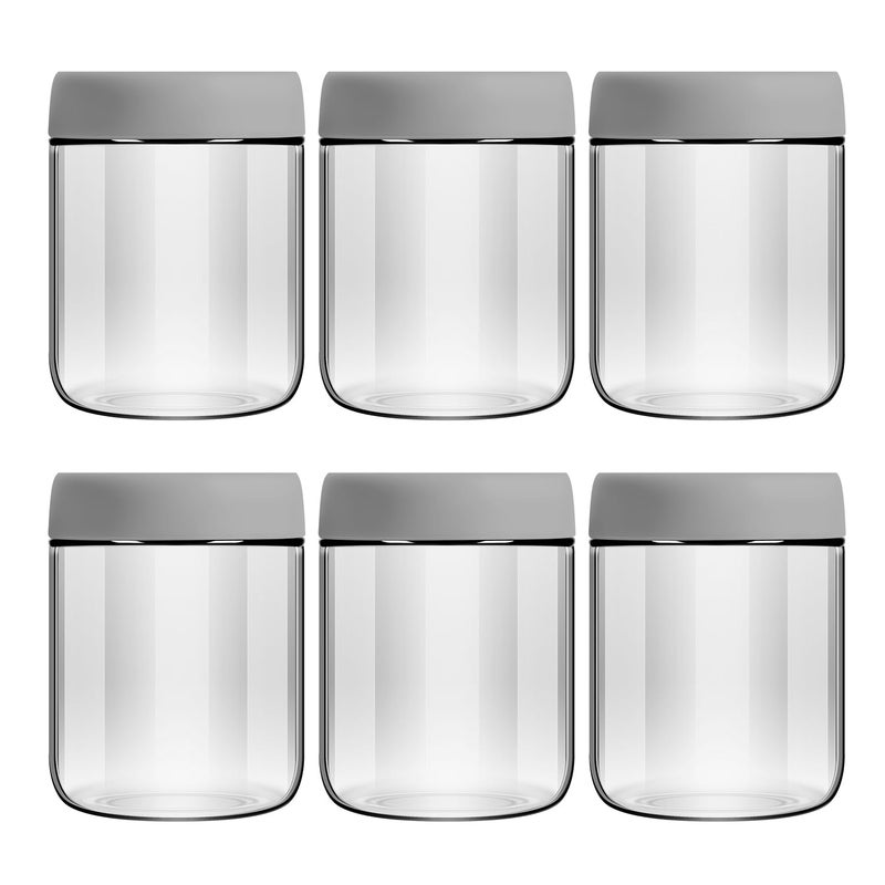 EONJOE 6-Pack 16oz Glass Jars with Lids for Food Storage Meal Prep Airtight - Image 1