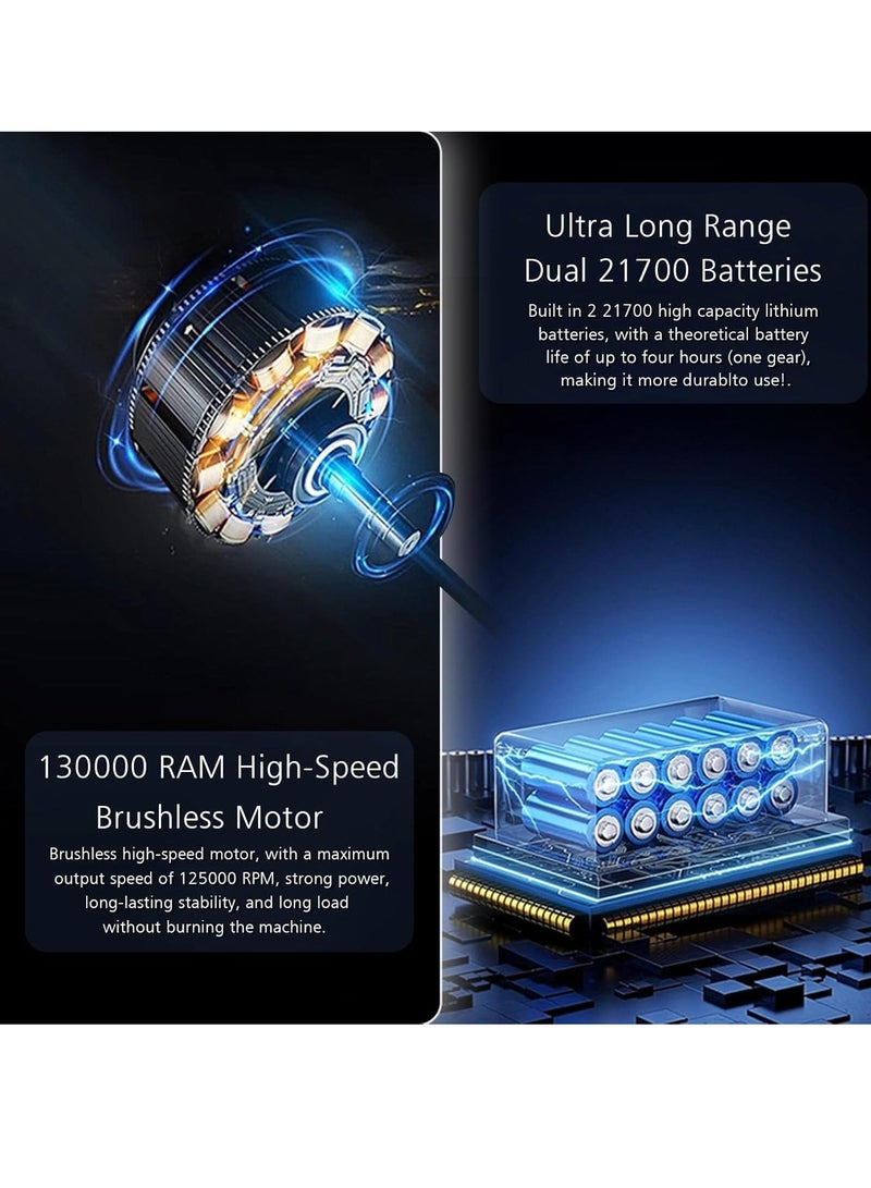 130,000 RPM wireless blowers and vacuum cleaners, dry electric blowers for automotive dust removal, high-power fans, barbecue leaf cleaning - Image 5