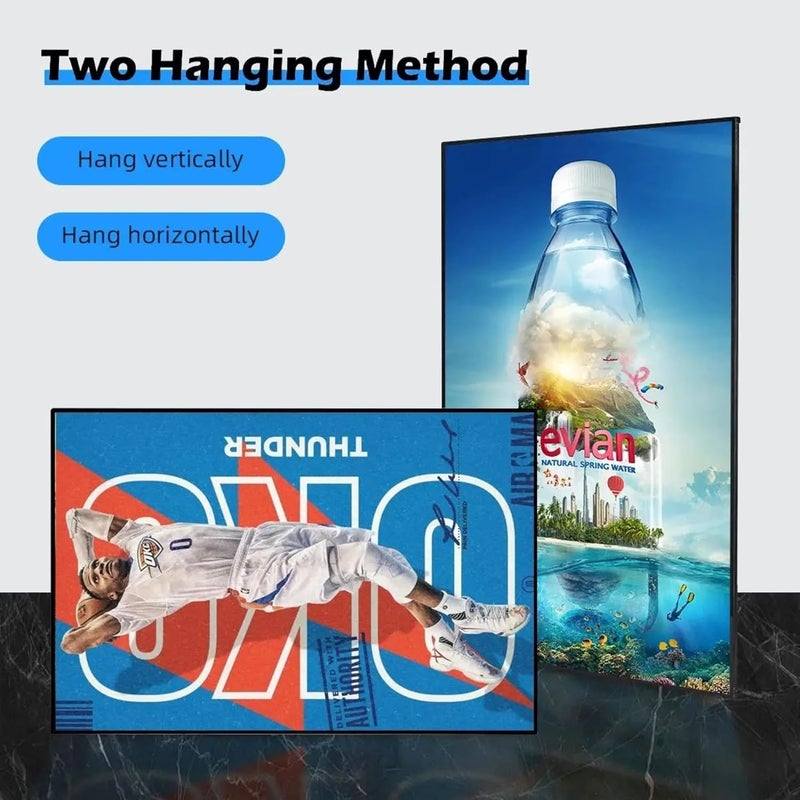 QAILUX Frame Slim LED Advertising Light Box Illuminated Poster Display Cafe Restaurants Menu Board Cinema Movie Poster Display Screen Aluminum Frame Tempered Glass Light Boxes (A3) - Image 4