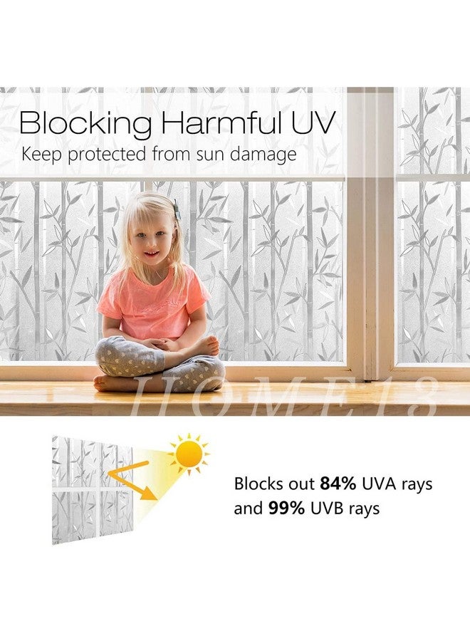 HOME13 Bamboo Glass Frosted Window Film Anti UV Privacy Self Adhesive Window Glass Sticker for Home & Offie (16"x50" Inch, Bamboo Glass Frosted) - Image 4