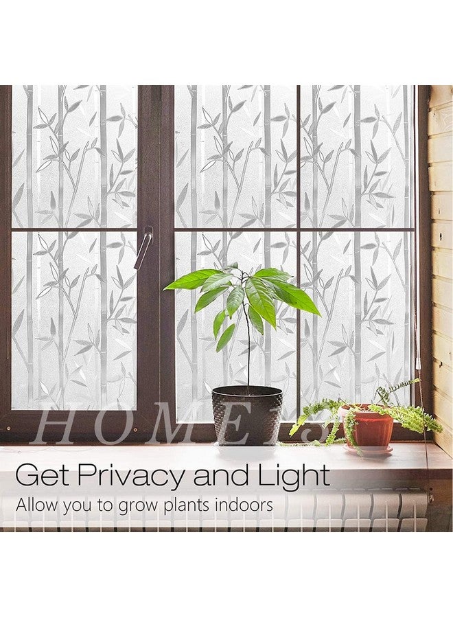 HOME13 Bamboo Glass Frosted Window Film Anti UV Privacy Self Adhesive Window Glass Sticker for Home & Offie (16"x50" Inch, Bamboo Glass Frosted) - Image 3