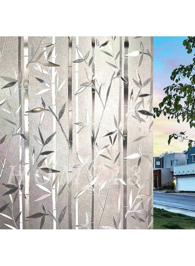 HOME13 Bamboo Glass Frosted Window Film Anti UV Privacy Self Adhesive Window Glass Sticker for Home & Offie (16"x50" Inch, Bamboo Glass Frosted) - Image 1