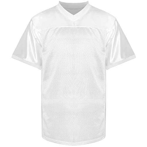 Phoneutrix Blank Football Jersey, Sports T-Shirt Hip Hop Jersey for Party (Small, White) - Image 2