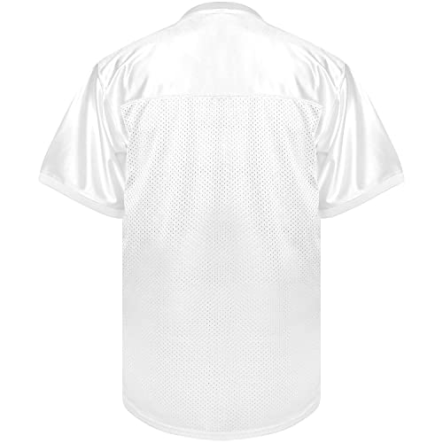 Phoneutrix Blank Football Jersey, Sports T-Shirt Hip Hop Jersey for Party (Small, White) - Image 3