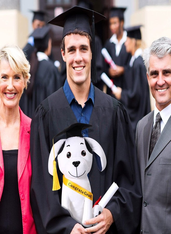 Zomiboo Graduation Dog Autograph Stuffed Animal 2026 Smooth Fabric Stuffed Toy with Congrats Grad Signature Dog Animal with Marking Pen Gold Tassels for Graduate Party Supplies(Black) - Image 4