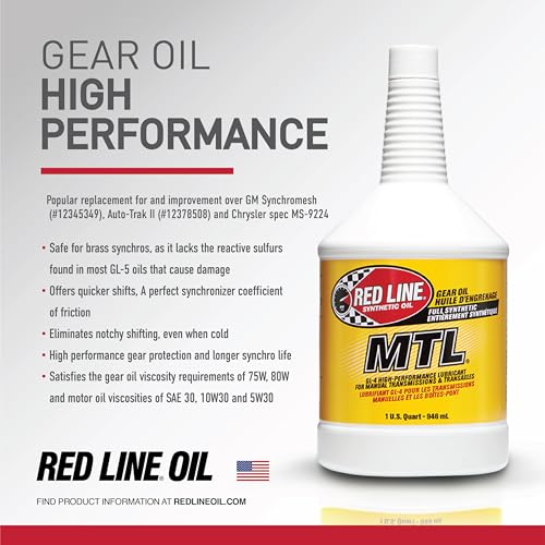 Red Line 50204 SAE 75W80 API GL-4 Manual Transmission and Transaxle Lubricant (MTL) Car Gear Oil - 1 Quart (2 Pack) - Image 3