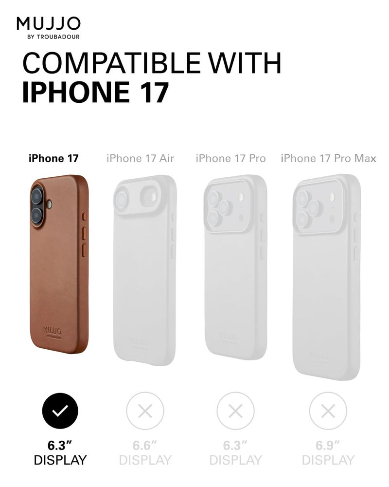 Mujjo Leather Case for iPhone 17 â€“ MagSafe Compatible - Tan - Image 5