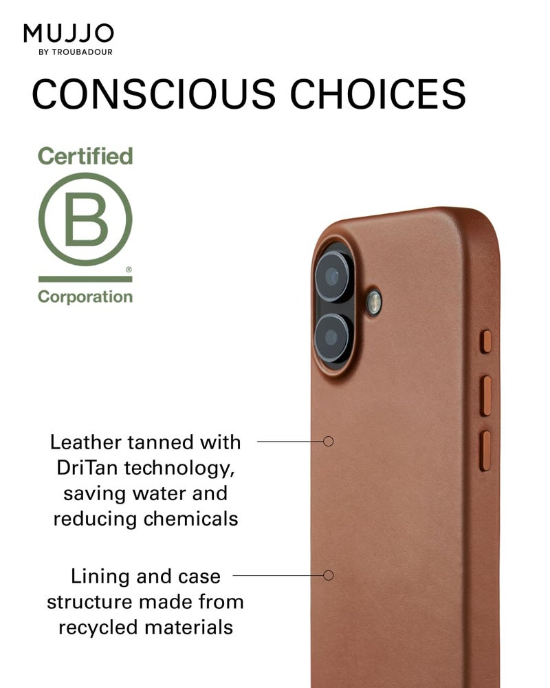 Mujjo Leather Case for iPhone 17 â€“ MagSafe Compatible - Tan - Image 4