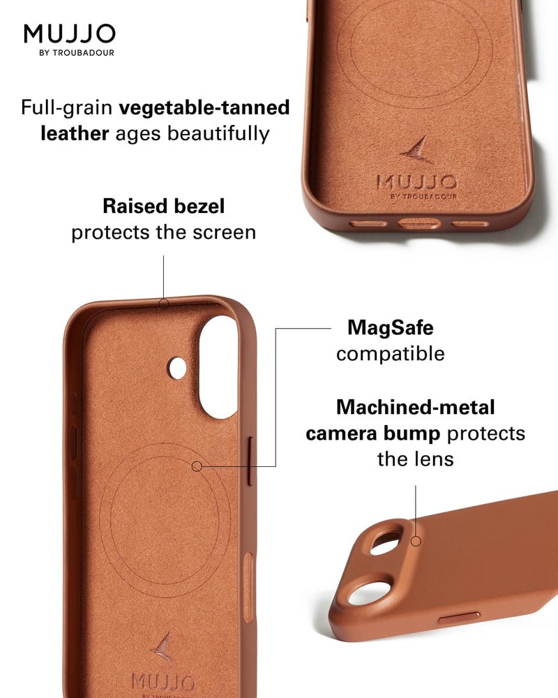 Mujjo Leather Case for iPhone 17 â€“ MagSafe Compatible - Tan - Image 3