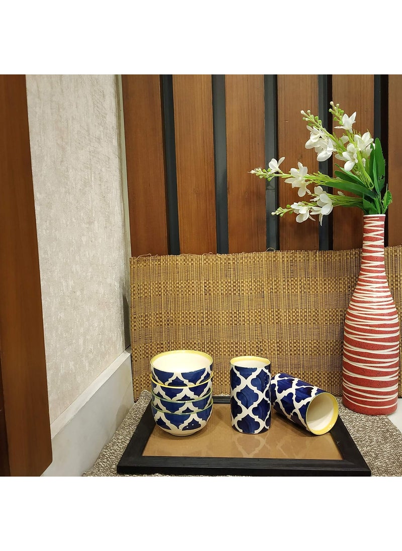 Caffeine Caffeine Ceramic Handmade Blue Umrao Combo Dinner Set (10 pcs.)  - Image 4