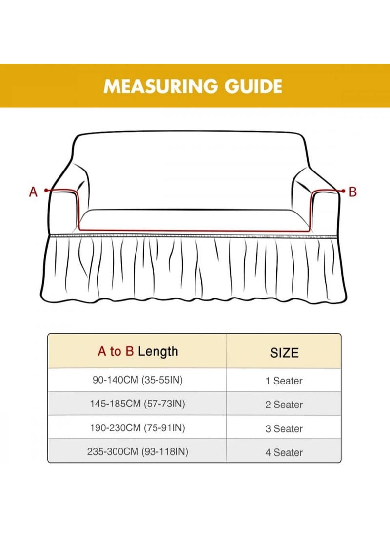 بيوينتي أغطية أريكة رمادية داكنة قابلة للغسل - أغطية مرنة ومقاس واحد للأرائك ذات ثلاث وسائد - واقي أثاث متين بأطراف كلاسيكية ريفية - Image 5