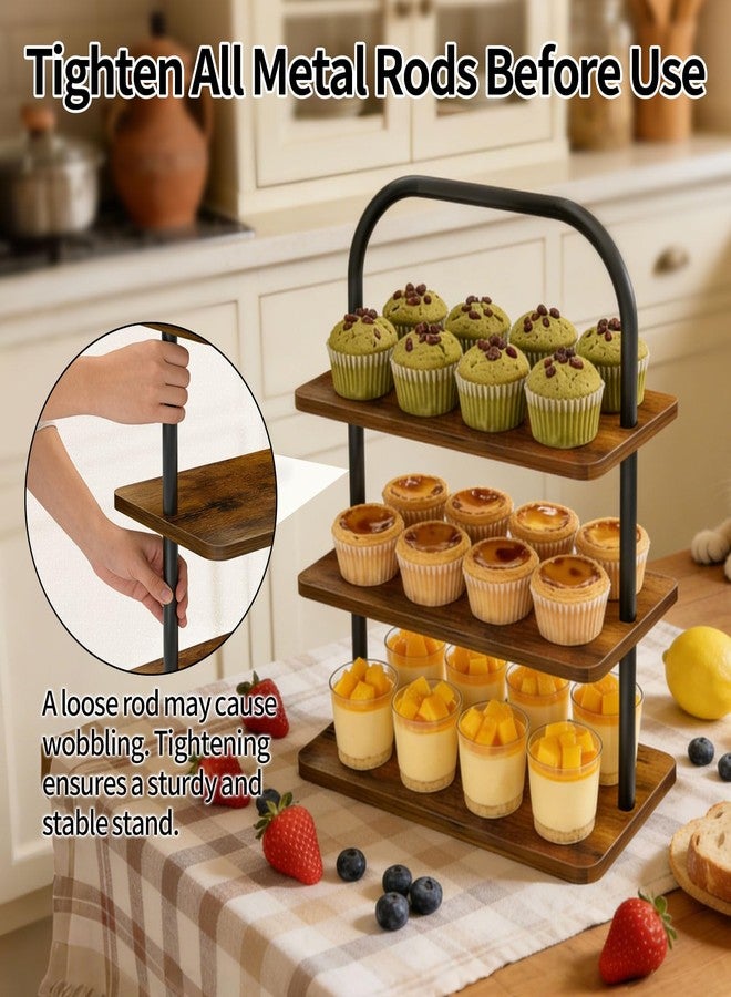 OugeWood 2 Pack 3 Tier Wood Cupcake Stand for 50 Cupcakes - Image 5